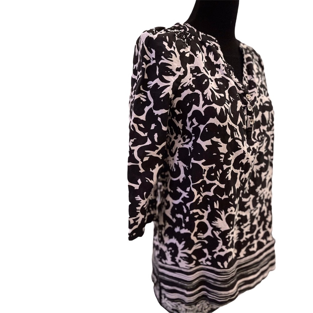 Rafaella women’s 100% linen black & white tunic SM - Picture 2 of 12